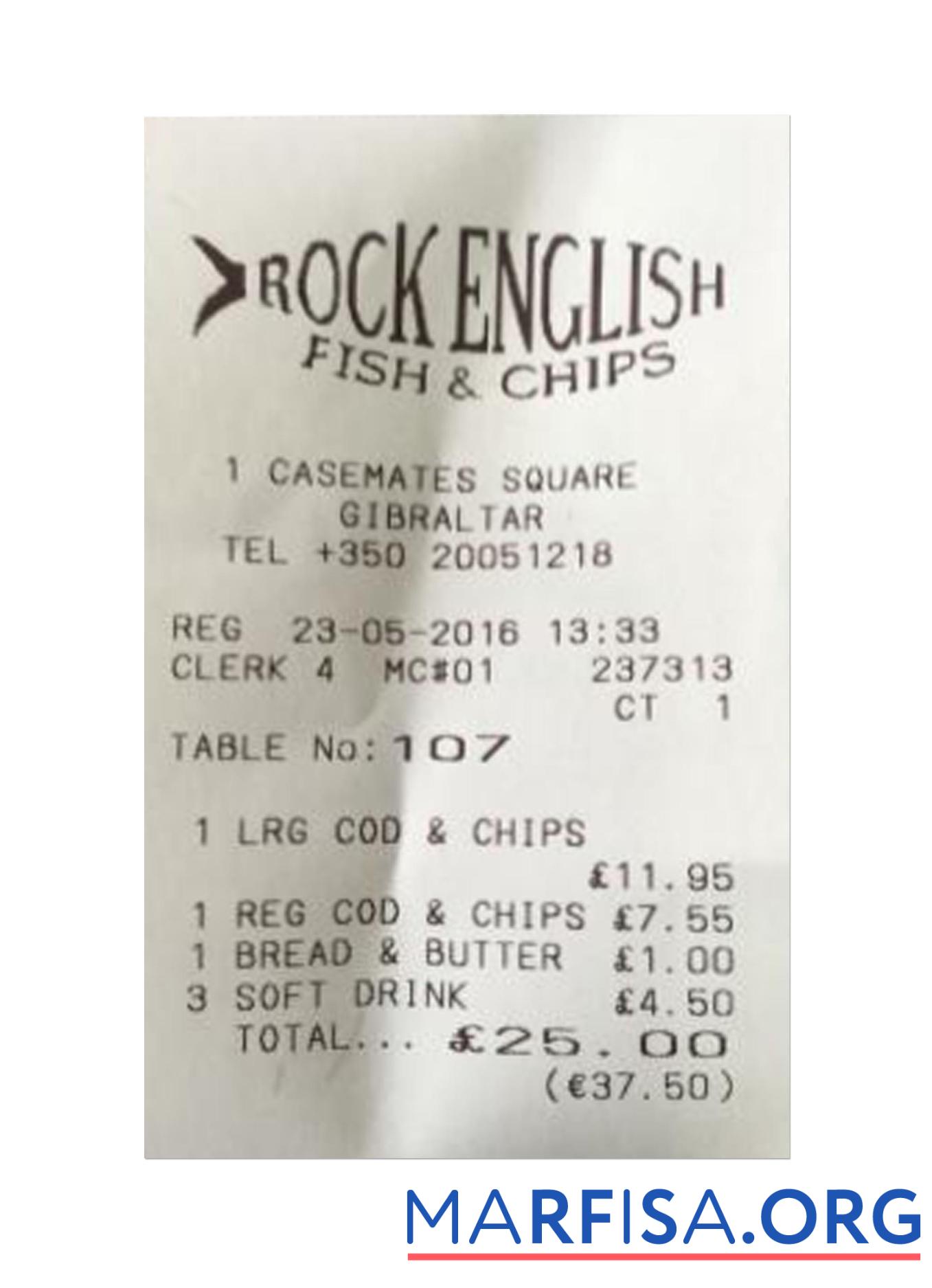 Realistic ROCK ENGLISH payment receipt example